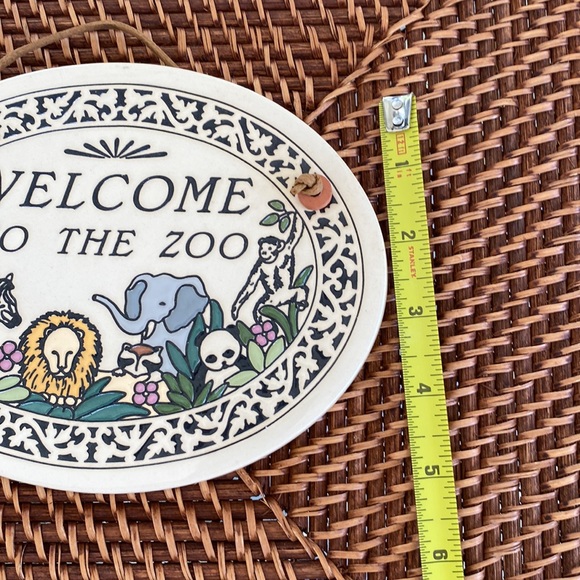 Trinity Pottery Wisconsin USA Hanging Sign “Welcome to the Zoo” - Picture 3 of 3